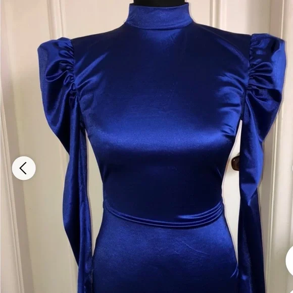 Puff Sleeve Mini Dress - Picture 2 of 9